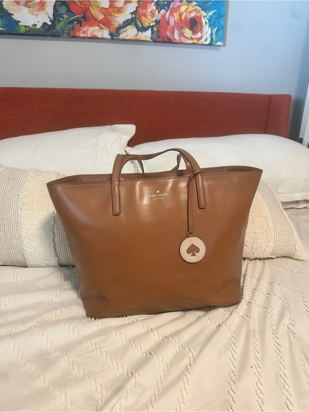 kate spade Tan Leather Tote Bag